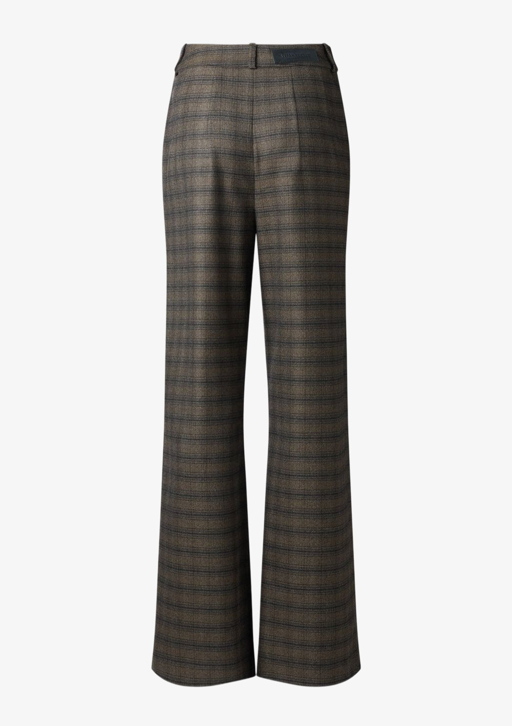 Karo Jogger Pants für Damen mit Gummizug und Leder-Seitentasche mit Logo-Stickerei von Designer Stefan Eckert. Gefertigt aus feiner Wolle. Erhältlich in Hamburg, London, New York, London und Paris. Checked jogger pants for women with elastic waistband and leather side pocket with logo embroidery by designer Stefan Eckert. Made of fine wool. Available in Hamburg, London, New York, London and Paris.