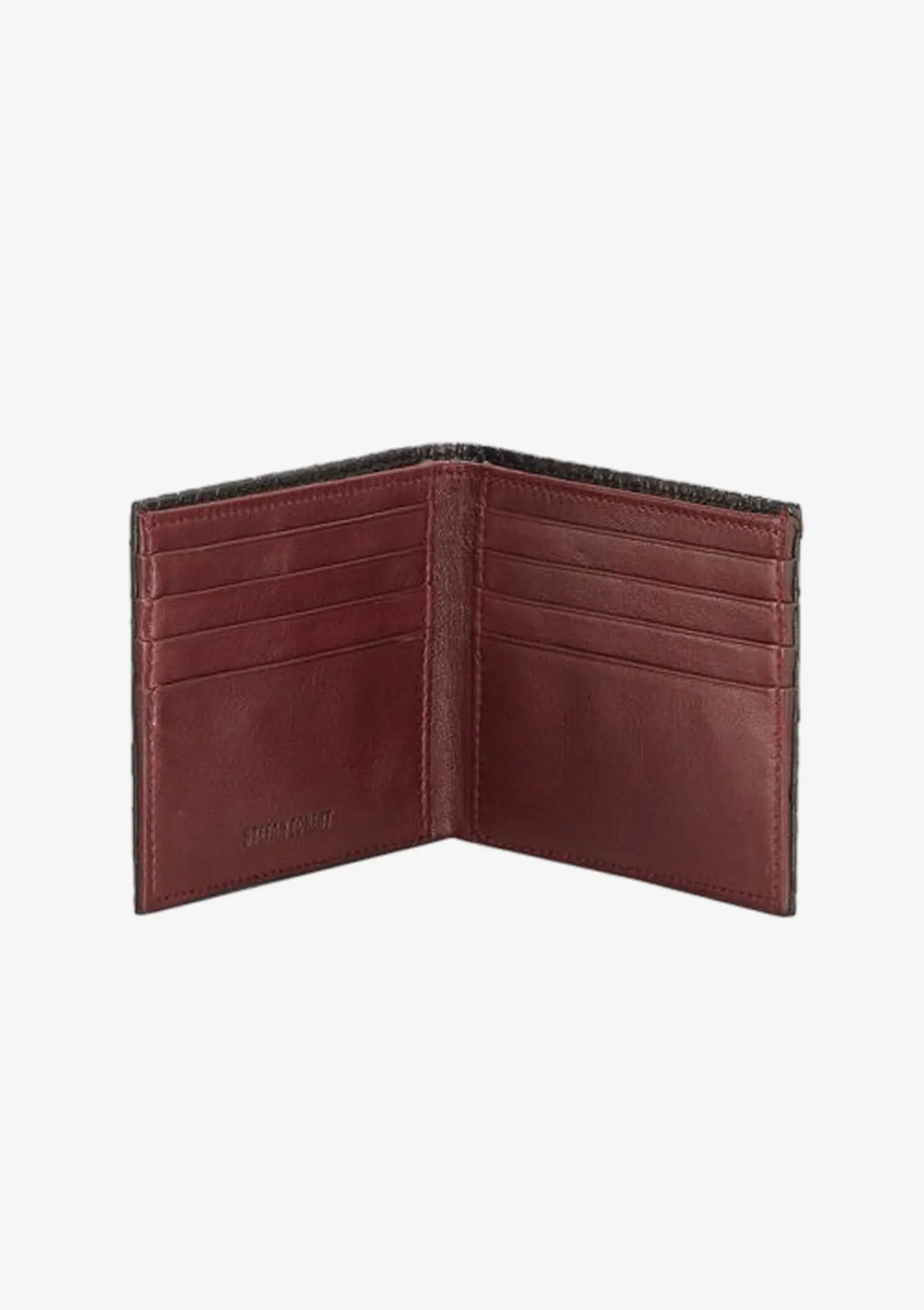 Designer Cardholder für Herren aus schwarzem Pythonleder mit mehreren Kartenfächern und kontrastierendem Innenleben aus Lammleder.
