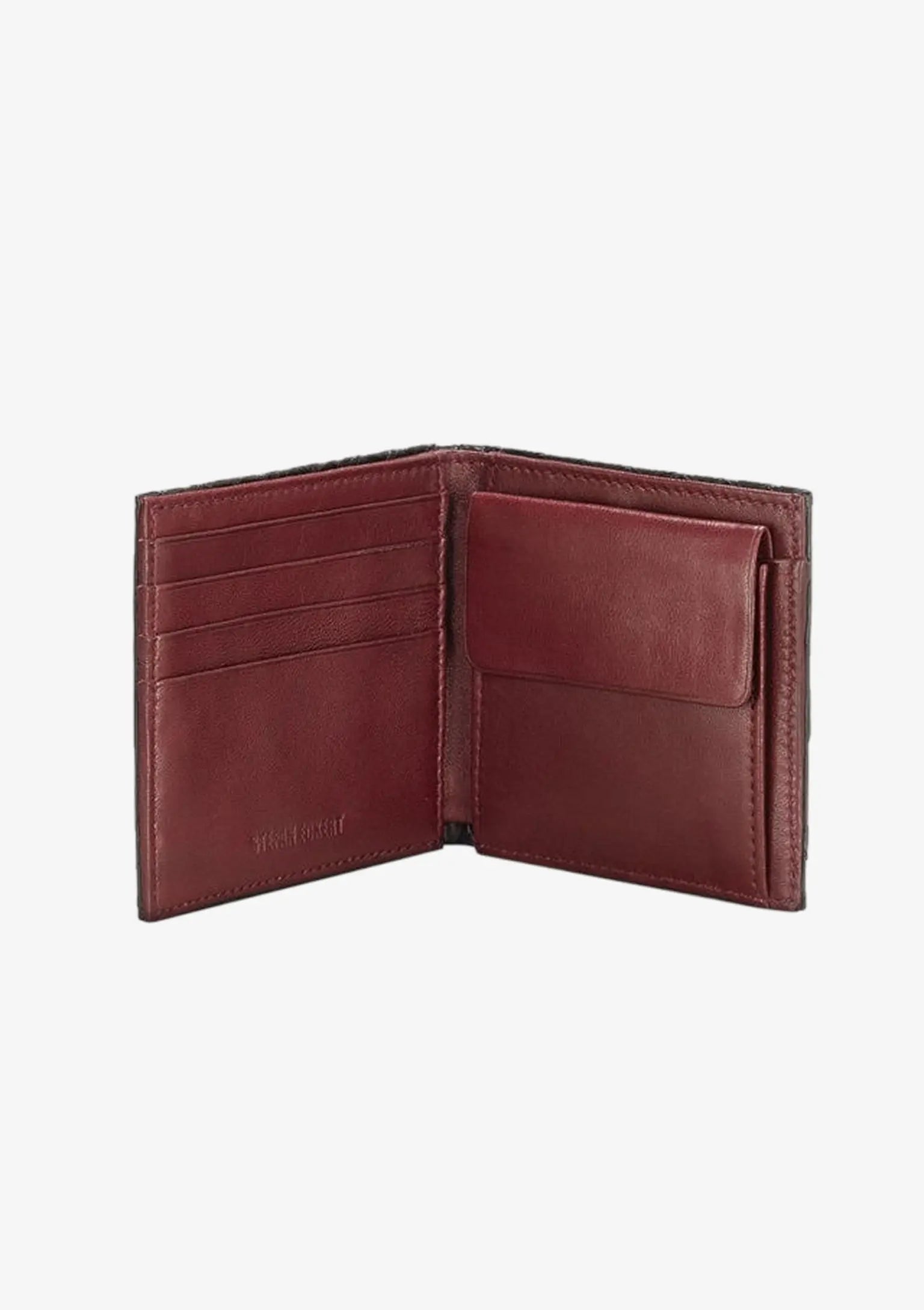 Designer Portemonnaie für Herren aus schwarzem Pythonleder mit Kartenfächern und kontrastierendem Innenleben aus Lammleder.
