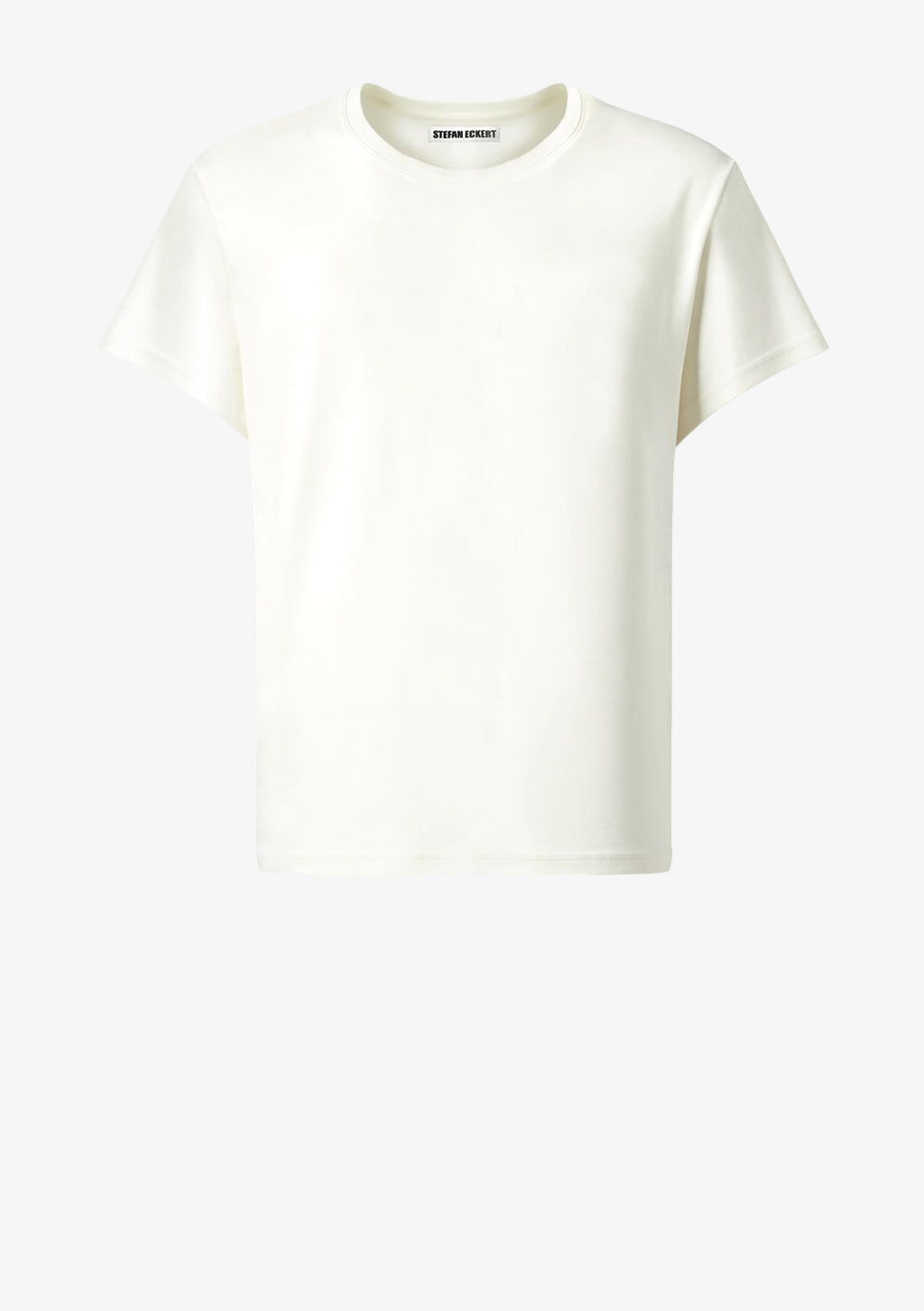 Off-White Herren T-Shirt aus Pima Cotton von Stefan Eckert mit Rundhalsausschnitt