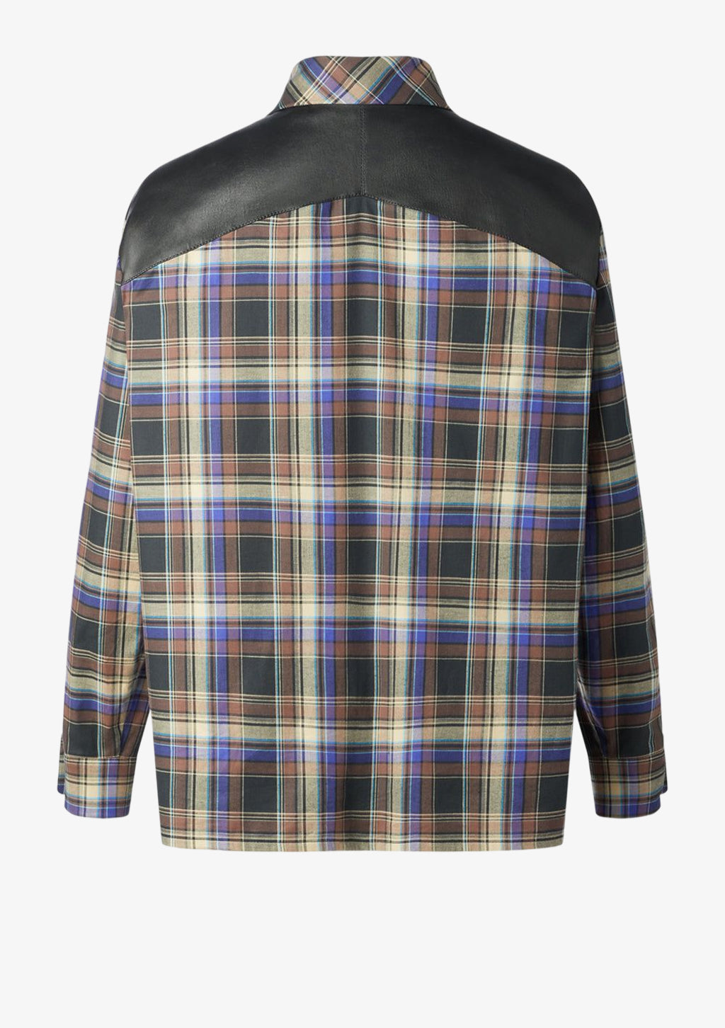 Designer Karohemd mit Ledertasche aus Baumwolle von Designer Stefan Eckert. Erhältlich in Hamburg, London, New York, London und Paris. Men´s shirt with leather yoke in plaid cotton by designer Stefan Eckert. Available in Hamburg, London, New York, London and Paris.