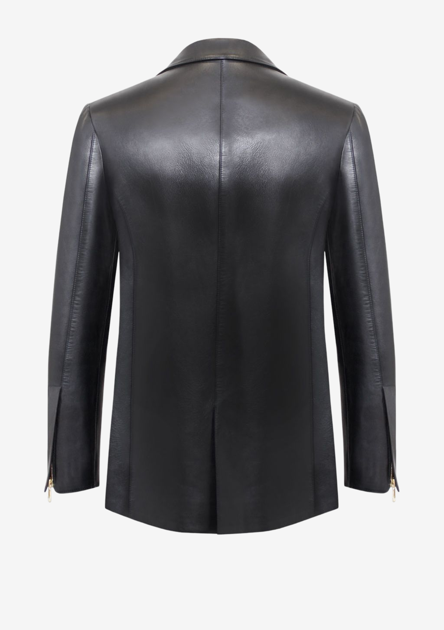Lederblazer-Herren-schwarz von Designer Stefan Eckert aus Hamburg,-aus-Lammleder,-mit-Reißverschluss
