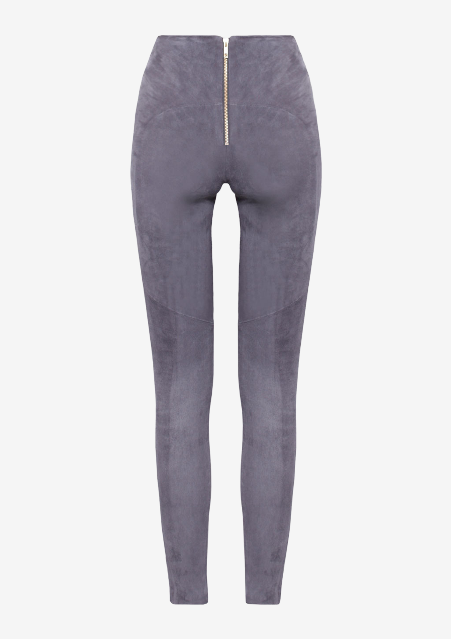 Lederhose Damen Velours Grau,-von-Modedesigner-Stefan-Eckert-aus-Hamburg-1