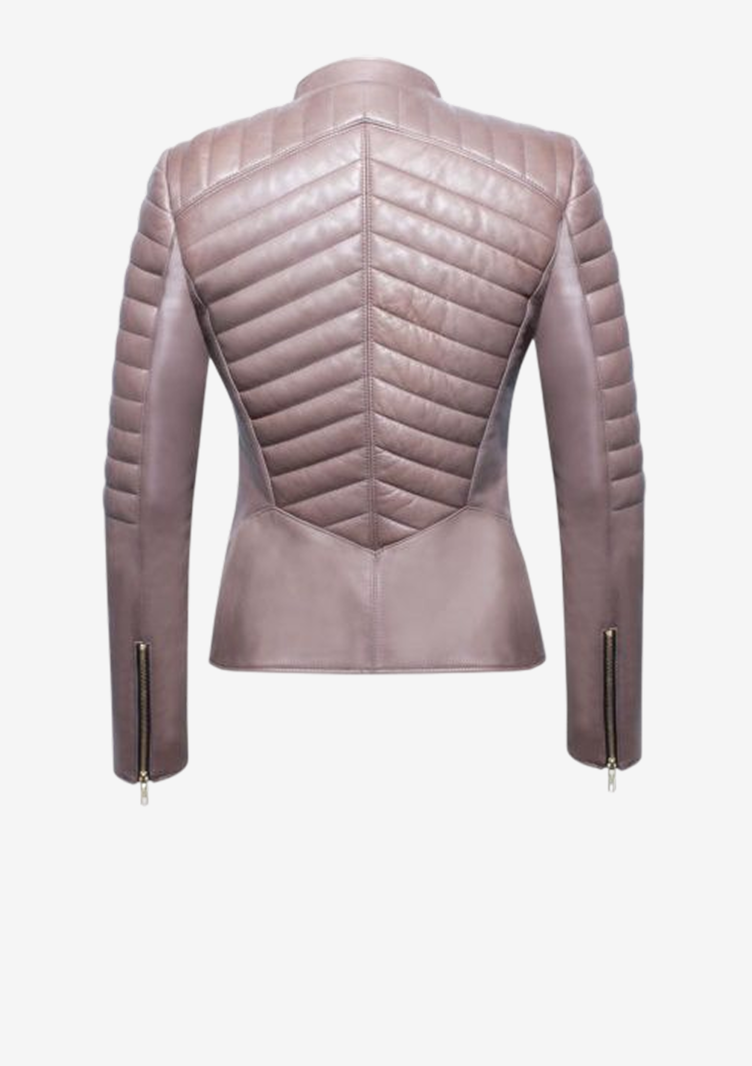Luxus Lederjacke Damen beige von Designer Stefan Eckert aus Hamburg, mit Rückentsteppung