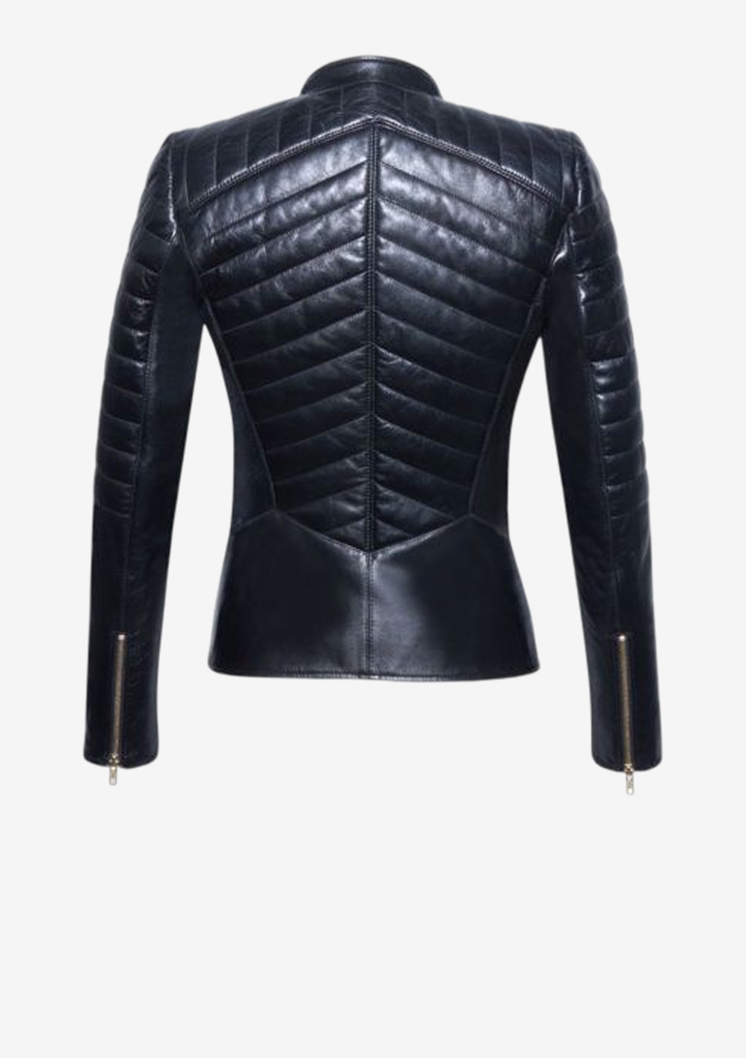 Die Luxus Designer „Lederjacke Damen Schwarz" von Stefan Eckert ist von der legendären Bikerbewegung inspiriert und verbindet Freiheit, Individualität sowie Rebellion mit modernem Design. Als exklusives Signatur-Modell des Hamburger Designers überzeugt sie durch ihren unverwechselbaren Charakter. Die raffinierte Rückensteppung setzt die feminine Silhouette gekonnt in Szene und verleiht der Lederjacke eine besondere Ausstrahlung. Gefertigt aus edlem französischem Lammleder