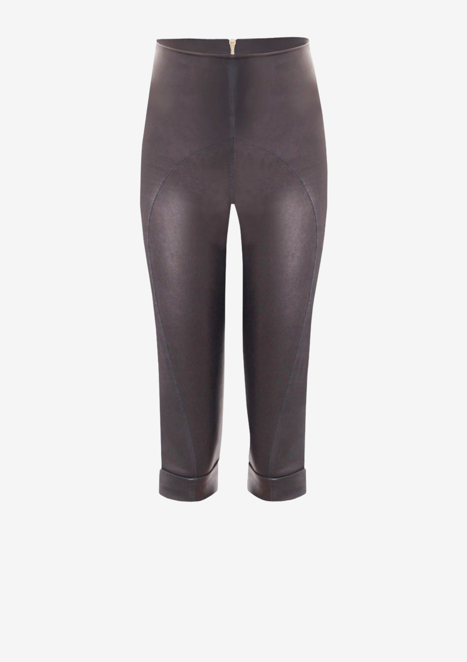 LEDER LEGGINS SCHWARZ KURZ