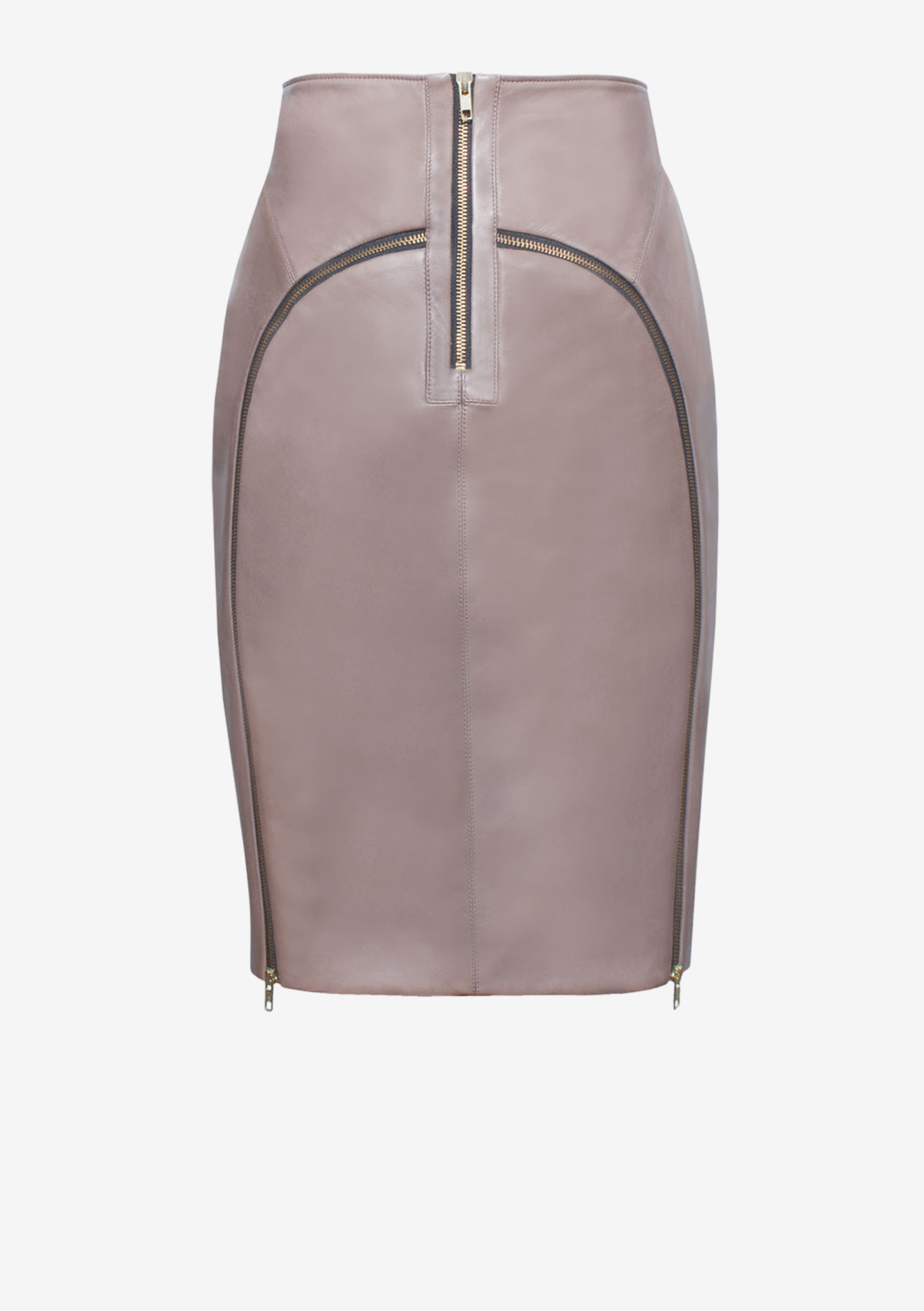 Lederrock Mauve-mit-Reißverschlüssen-aus-Lammleder,-von-Designer-Stefan-Eckert-aus-Hamburg-1