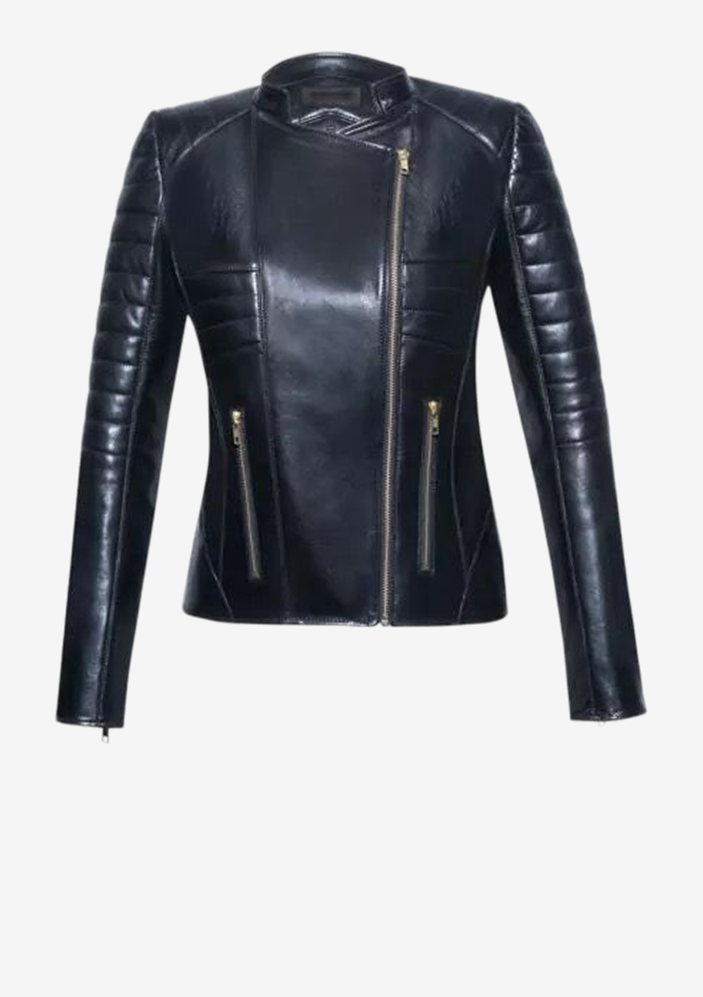 Die Luxus Designer „Lederjacke Damen Schwarz" von Stefan Eckert vereint die Inspiration der Bikerbewegung mit zeitloser Eleganz. Geprägt von Freiheit, Individualität und Rebellion, verkörpert dieses Signatur-Modell des Hamburger Designers einen unverwechselbaren Stil. Die raffinierte Rückensteppung betont die feminine Silhouette und setzt Ihre Figur gekonnt in Szene. Aus edlem französischem Lammleder,, steht diese Designer Lederjacke für exklusive Handwerkskunst und höchste Qualität.