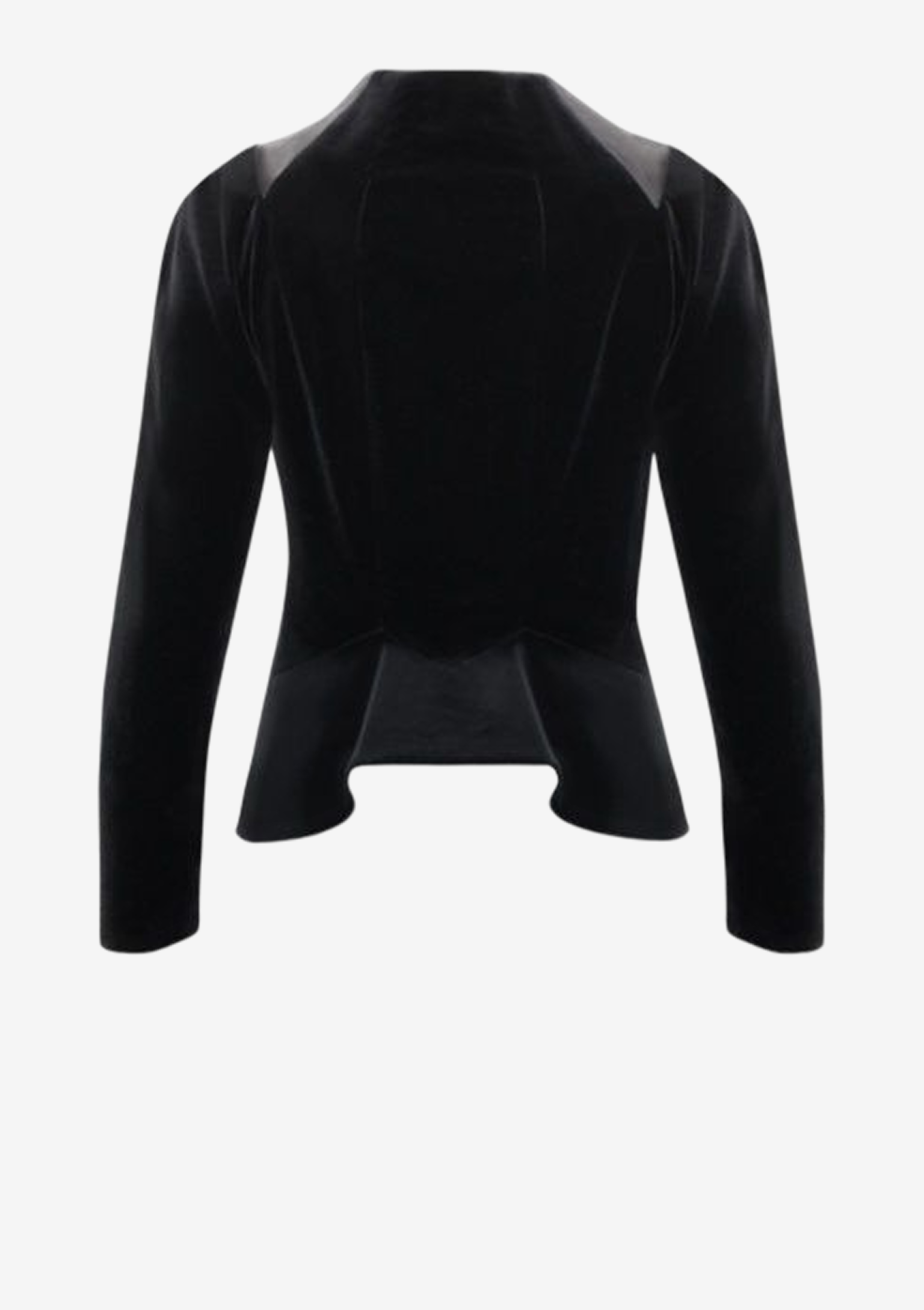 Corsage Samtjacke mit Ledereinsätzen, Bondage-Style, Samtblazer, schwarz, von Designer Stefan Eckert aus Hamburg-1
