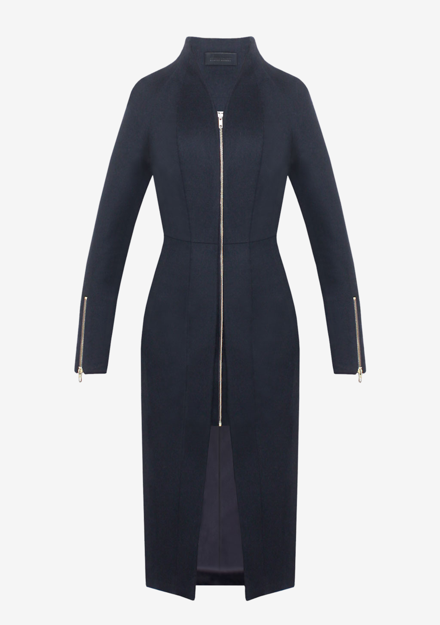 Exklusiver Mantel Damen mit hohem Kragen aus hochwertigem Kaschmir, von Designer Stefan Eckert. Online in Gr. 34-44 und als Maßanfertigung in Hamburg