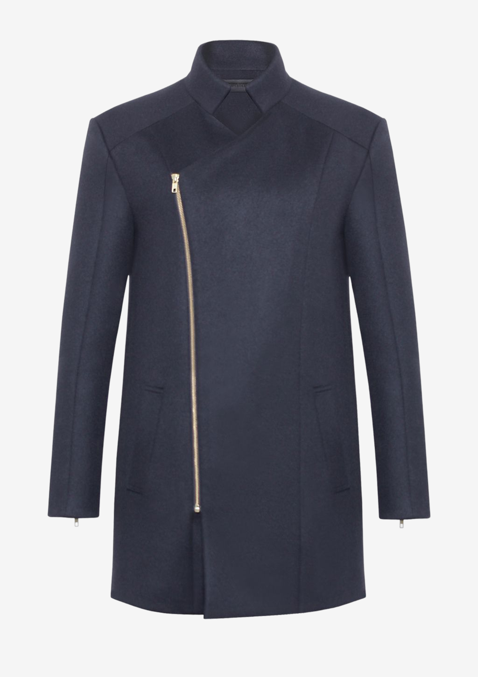 Kurzer Mantel für Herren in Farbe schwarz aus edlem italienischen Kaschmir. Von Designer Stefan Eckert aus Hamburg. Erhältlich ready to wear und als Maßanfertigung