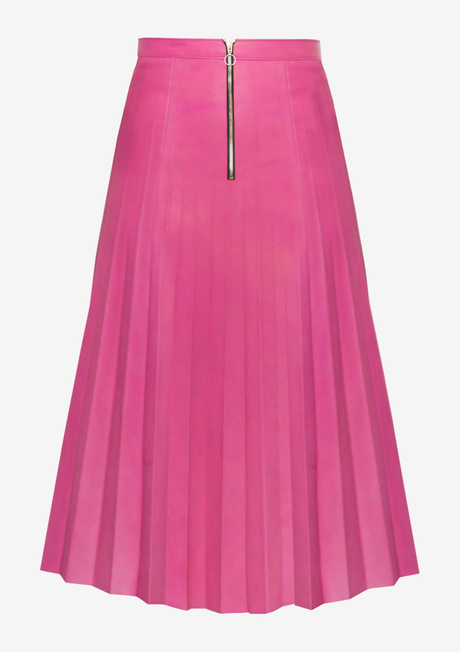 Plisseerock Leder Pink-Faltenrock-aus edlem Leder-von-Designer-Stefan-Eckert-aus-Hamburg-1