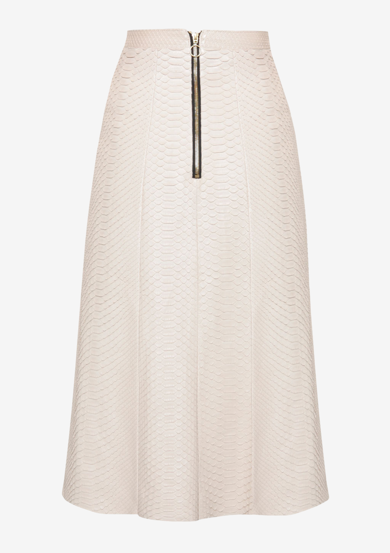 Luxus Lederrock Python von Designer Stefan Eckert aus Hamburg, in Farbe beige
