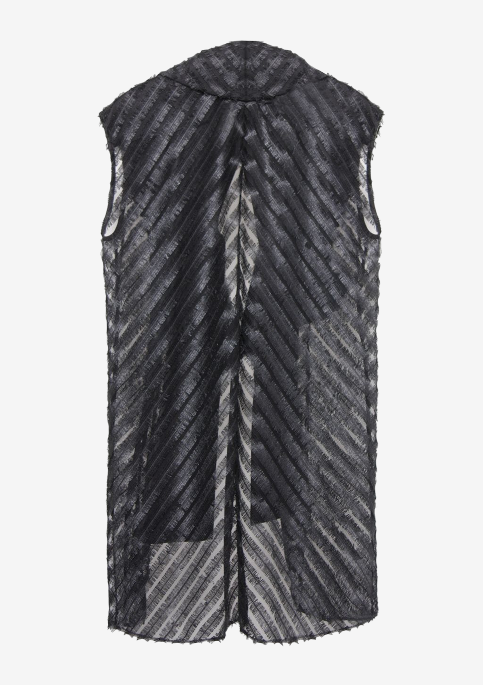 Volantweste aus Spitze-Bluse mit Drapage-Kragen, aus schwarzer Spitze, transparent, Seide, von Designer Stefan Eckert aus Hamburg-1