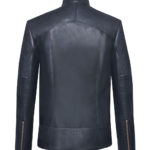 Lederjacke Herren schwarz mit großem Kragen, Lammleder, von Modedesigner Stefan Eckert aus Hamburg