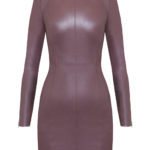 Lederkleid Langarm Aubergine-mit-langen-Ärmeln,-von-Modedesigner-Stefan-Eckert-aus-Hamburg-1