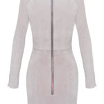 Lederkleid Langarm Velours Beige, mit langen Ärmeln, von Designer Stefan-Eckert-Insta-2