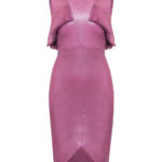 Lederkleid mit Plissee-Bordüre-mit-Falten,-Farbe-berry,-von-Designer Stefan-Eckert aus Hamburg-1