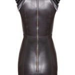 Lederkleid mit Plissee-Schultern - Lederkleid-mit-Schulterfalten-von Designer Stefan Eckert aus Hamburg-2