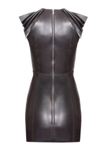 Lederkleid mit Plissee-Schultern - Lederkleid-mit-Schulterfalten-von Designer Stefan Eckert aus Hamburg-2