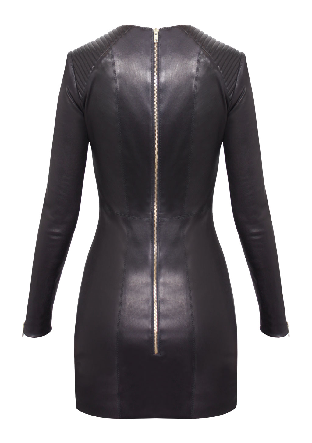 Black leather dress long sleeve ...