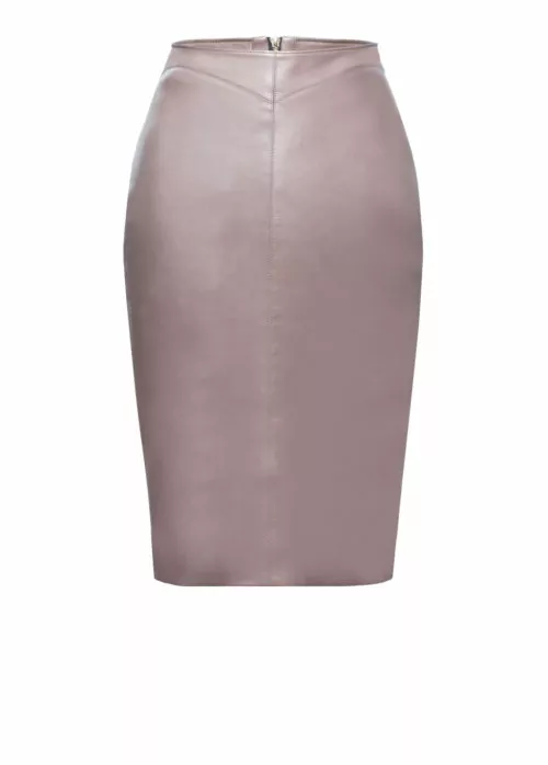Lederrock Mauve-mit-Reißverschlüssen-aus-Lammleder,-von-Designer-Stefan-Eckert-aus-Hamburg-1