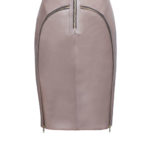 Ledermantel Damen braun mit Falten aus Lammleder, von Modedesigner Stefan Eckert aus Hamburg