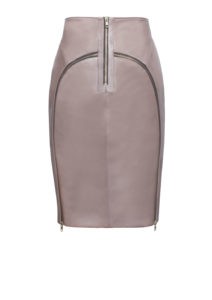 Ledermantel Damen braun mit Falten aus Lammleder, von Modedesigner Stefan Eckert aus Hamburg