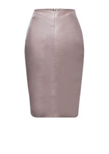 Ledermantel Damen braun mit Falten aus Lammleder, von Modedesigner Stefan Eckert aus Hamburg