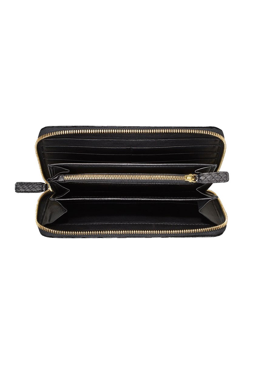 Zipper Portemonnaie Python Schwarz Von Designer Stefan Eckert