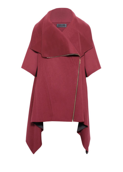 Exklusiver Poncho Damen Rot aus hochwertigem Kaschmir von Designer Stefan Eckert. Erhältlich online und im Store in Hamburg.