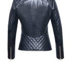Lederjacke Damen Rauten B3 - Biker-Lederjacke-Damen-mit-Wabensteppung-back,-von-Modedesigner-Stefan-Eckert-aus-Hamburg-2