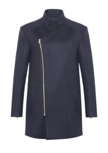 Kurzer Mantel für Herren in Farbe schwarz aus edlem italienischen Kaschmir. Von Designer Stefan Eckert aus Hamburg. Erhältlich ready to wear und als Maßanfertigung