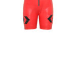 Lederhose Damen Rot Kurz,-aus-Stretch-Lammleder,-im-Race-Look,-von-Modedesigner-Stefan-Eckert-1