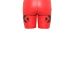 Lederhose Damen Rot Kurz, aus-Stretch-Lammleder,-im-Race-Look,-von-Modedesigner-Stefan-Eckert-2