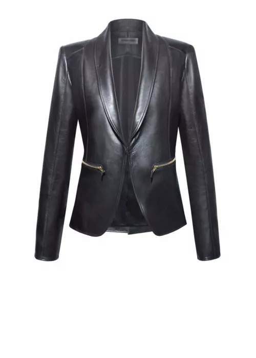 Luxus Lederblazer Damen braun von Designer Stefan Eckert aus Hamburg-aus-Lammleder