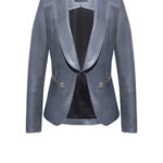 Luxus Lederblazer Damen grau von Designer Stefan Eckert aus Hamburg-aus-Lammleder