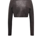 Lederbolero -Lederjacke kurz, aus Stretchleder, in Farbe schwarz, von Designer Stefan Eckert aus Hamburg-2