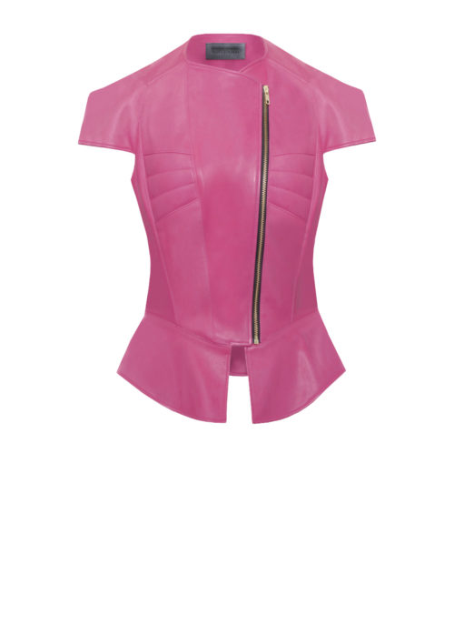 Luxus Lederjacke Soldier Jacket von Designer Stefan Eckert aus Hamburg, in Farbe Pink, Erhältlich in Hamburg und Online, ready to wear und als Maßanfertigung
