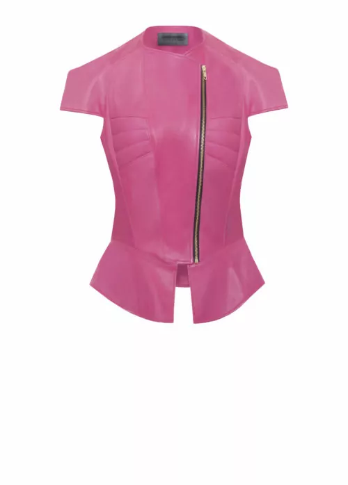 Luxus Lederjacke Soldier Jacket von Designer Stefan Eckert aus Hamburg, in Farbe Pink, Erhältlich in Hamburg und Online, ready to wear und als Maßanfertigung