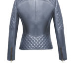 Lederjacke Damen Rauten G3 -Lederjacke-Bikerjacke-Damen,-Lammleder,-mit-Wabensteppung,-grau, von Designer Stefan Eckert aus Hamburg-2