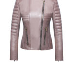 Luxus Lederjacke Damen beige von Designer Stefan Eckert aus Hamburg, mit Rückentsteppung