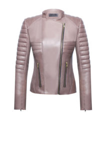 Luxus Lederjacke Damen beige von Designer Stefan Eckert aus Hamburg, mit Rückentsteppung