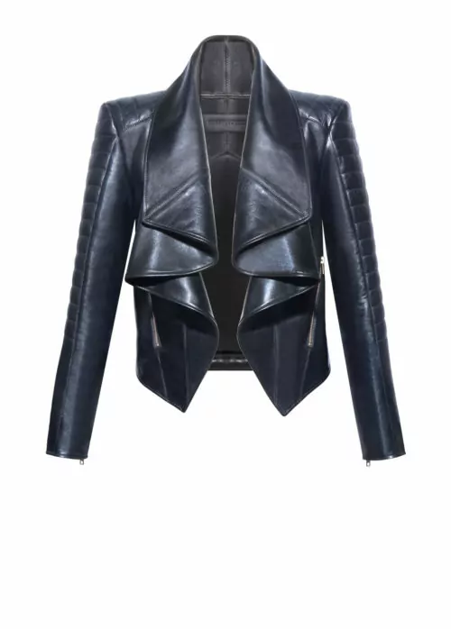 Lederjacke Damen mit Volantkragen - B1 - Lederjacke-Damen-Volant,-schwarz,-von-Modedesigner-Stefan-Eckert-aus-Hamburg-1