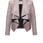 Lederjacke Damen mit Volantkragen - M1-mit-Volantkragen-und-Steppung,-von-Modedesigner-Stefan-Eckert-aus-Hamburg-1