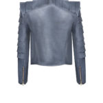 Lederjacke Damen mit Volantkragen - G4 - Lederjacke-Damen-grau, Schuppen,-von-Modedesigner-Stefan-Eckert-aus-Hamburg-2