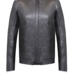 Luxus Lederjacke Herren von Designer Stefan Eckert aus Hamburg, Straußenleder mit blickverdecktem Reißverschluss. Farbe Schwarz, Erhältlich als Maßanfertigung und ready-to-wear