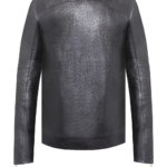 Lederjacke Herren Strauß von Designer Stefan Eckert aus Hamburg, Straußenleder mit blickverdecktem Reißverschluss. Farbe Schwarz, Erhältlich als Maßanfertigung und ready-to-wear