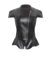 Luxus Lederjacke Soldier Jacket von Designer Stefan Eckert aus Hamburg- Kurze Lederjacke mit kurzen Ärmeln, schwarz, aus Lammleder