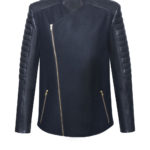 Übergangsjacke aus Kaschmir und Leder für Herren in Farbe schwarz. Ein Modell von Designer Stefan Eckert aus Hamburg